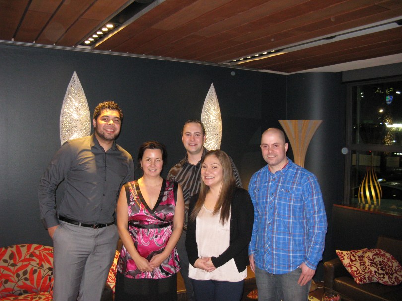 The Reunion Committee 6 July 2013.  From left to right:  Daniel Guttenbeil-Fifita, Ele Thomson, Tony Muller, Daphne Guttenbeil, Daniel Thomson 